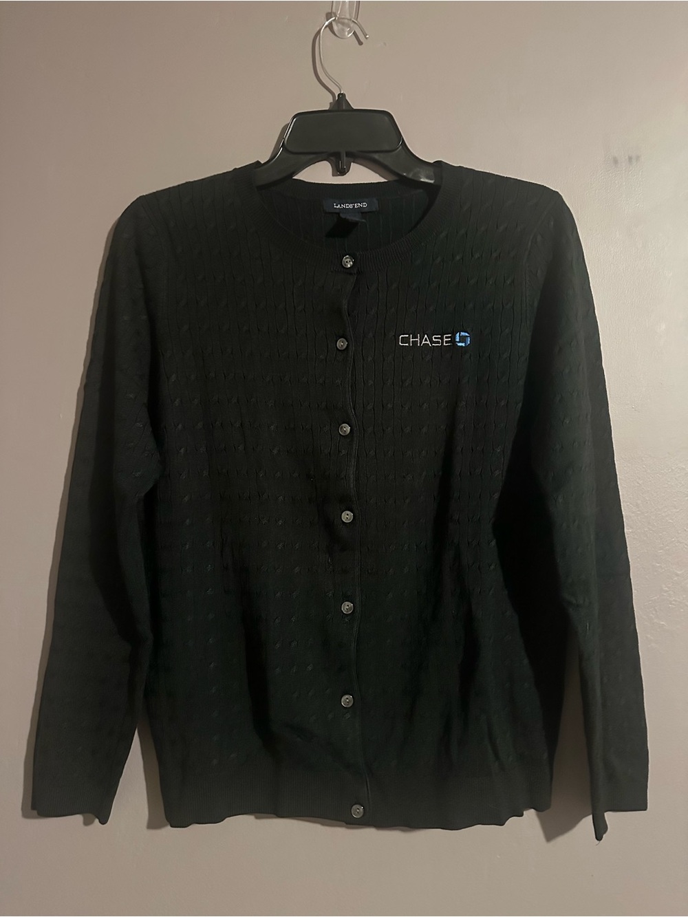 Chase Lands End Button-Up Cable Knit Cardigan